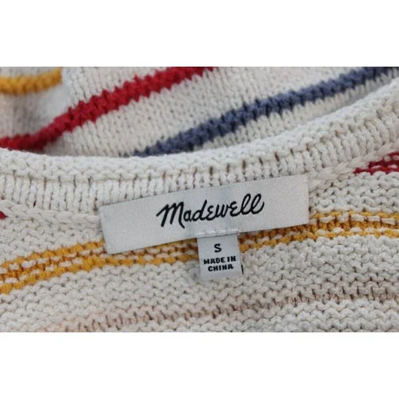 Madewell Tank Top Small Striped Sleeveless Knit Sweater Boho Colorful Beach - Picture 9 of 10